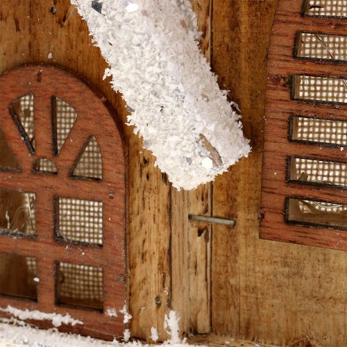 Floristik24 Chiesa in legno con illuminazione LED bianco caldo 5L 16cm x 27cm