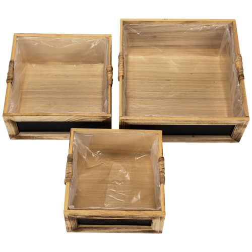 Scatola in legno con lavagna e inserto, set da 3 misure, 30 cm | Floristik24.it