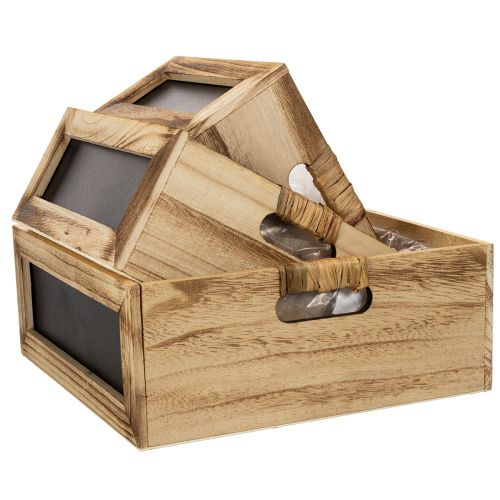 Scatola in legno con lavagna e inserto, set da 3 misure, 30 cm | Floristik24.it