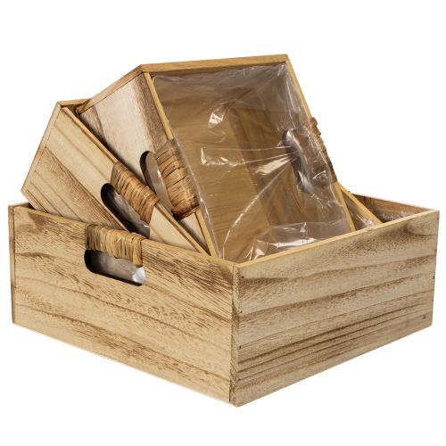 Scatola in legno con lavagna e inserto, set da 3 misure, 30 cm | Floristik24.it
