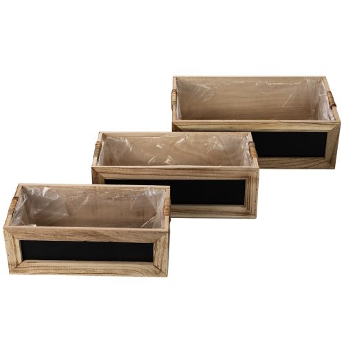 Scatola in legno con lavagna per etichette, set da 3, 36 cm | Floristik24.it