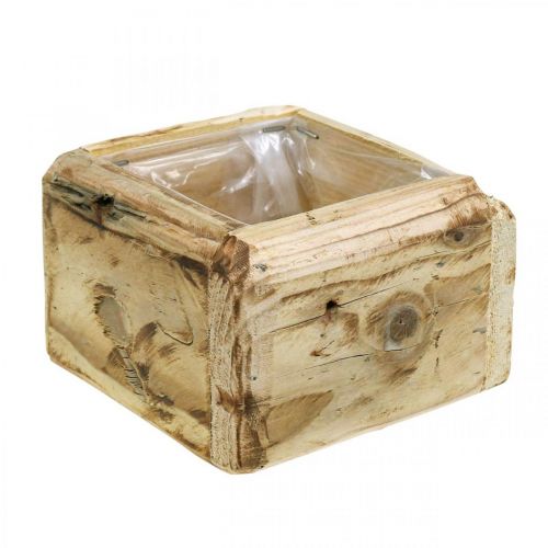 Floristik24 Vaso per piante vaso per piante vaso per fiori in legno naturale 12×12×8,5 cm