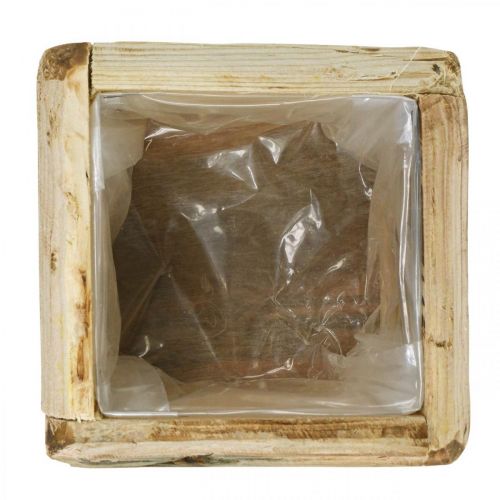Prodotto Vaso per piante vaso per piante vaso per fiori in legno naturale 12×12×8,5 cm