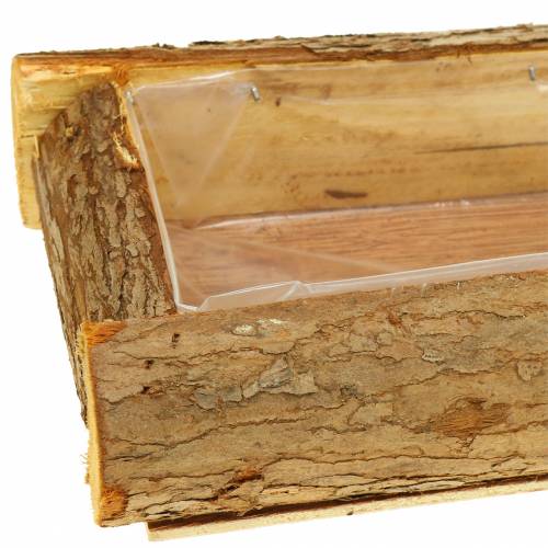 Floristik24 Fioriera in legno naturale 40 cm x 15 cm H6 cm