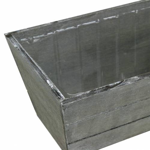 Floristik24 Cassetta fioriera in legno lavato grigio 20x12cm H10cm