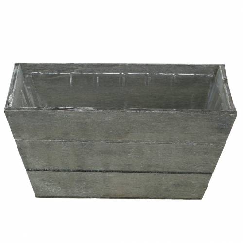 Floristik24 Cassetta fioriera in legno lavato grigio 20x12cm H10cm