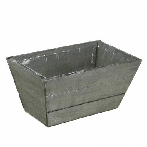 Floristik24 Cassetta fioriera in legno lavato grigio 20x12cm H10cm