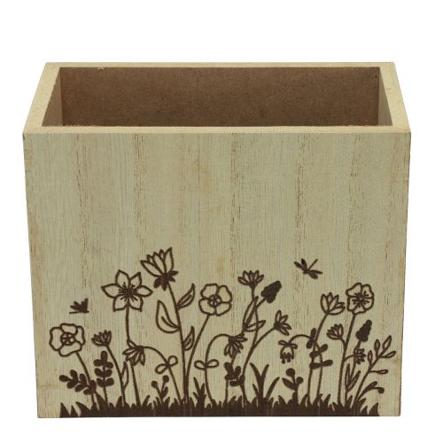 Prodotto Scatola portapenne in legno organizer da scrivania naturale 14×8×12cm