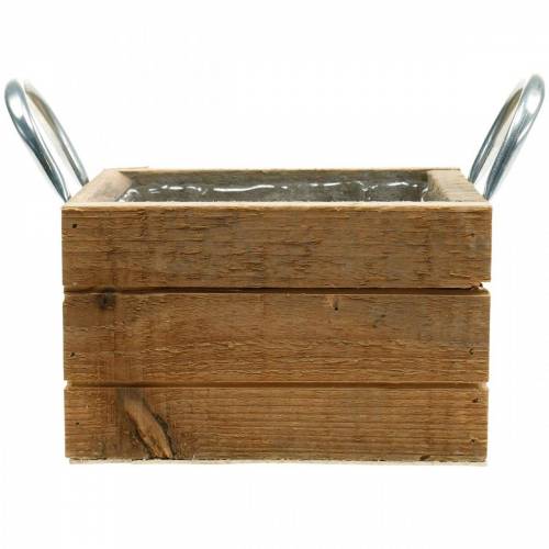 Floristik24 Cassetta per piante Cassetta in legno con manici naturale 16,5×16,5 cm