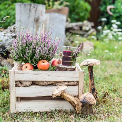 Floristik24 Scatola di legno marrone naturale 43,5 cm / 37,7 cm / 31,8 cm set di 3