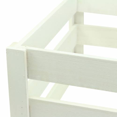 Floristik24 Scatola di legno bianca 43,5 cm / 37,7 cm / 31,8 cm set di 3