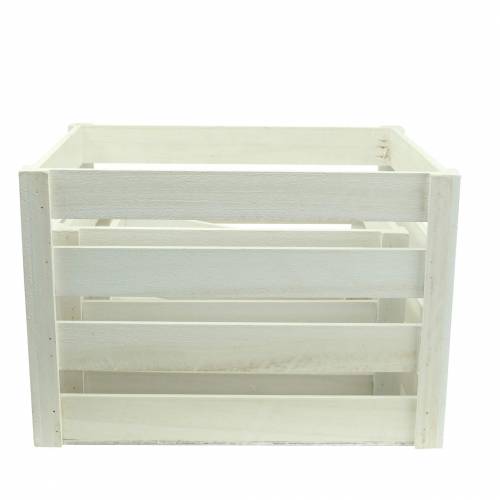 Floristik24 Scatola di legno bianca 43,5 cm / 37,7 cm / 31,8 cm set di 3