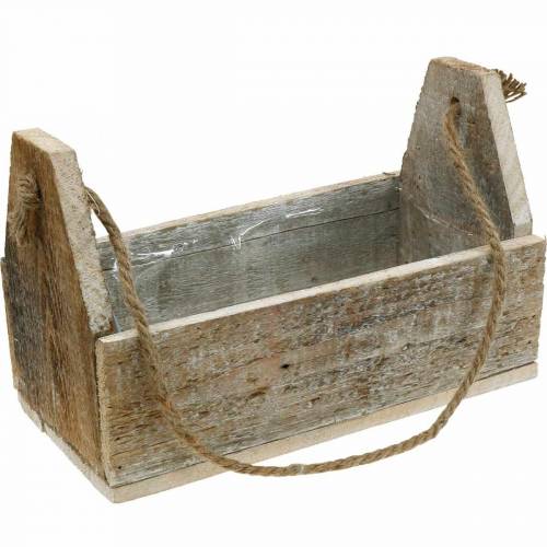 Floristik24 Cassetta in legno per piantare, cassetta degli attrezzi, cassetta per piante con manico, decorazione in legno 30 cm
