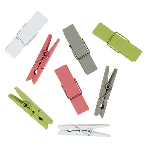 Clip di legno colorate 7,2 cm 48 pezzi