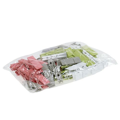 Floristik24 Clip in legno colorate 7,2 cm 48 pz