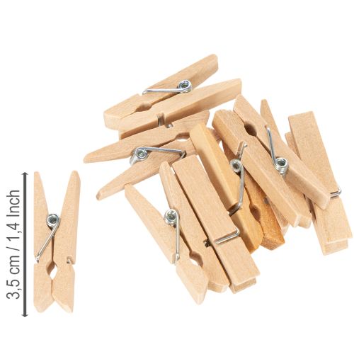 Prodotto Mini mollette in legno decorative da 3,5 cm, 50 pezzi