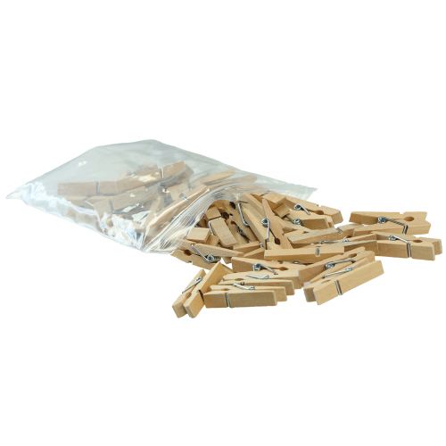 Floristik24 Clip decorativa in legno mini molletta da bucato 3,5 cm 50 pz