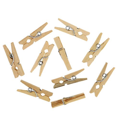 Floristik24 Clip in legno natura 2,5 cm 72 pz