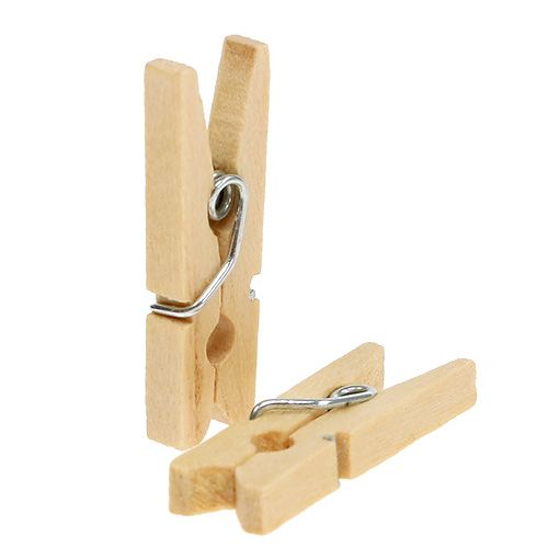 Floristik24 Clip in legno natura 2,5 cm 72 pz