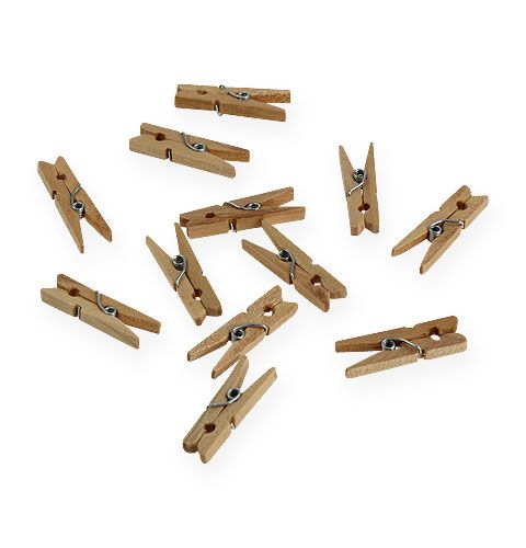 Floristik24 Clip decorative in legno 3 cm naturali 72 pezzi