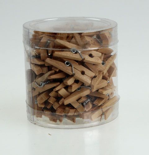 Prodotto Clip decorative in legno 3 cm naturali 72 pz