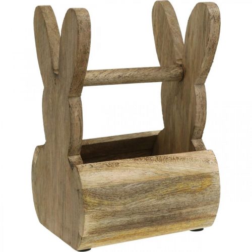 Floristik24 Cesto pasquale decorazione tavola in legno coniglio Pasqua Cesto pasquale 13×12×20 cm