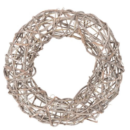 Ghirlanda in legno, ghirlanda decorativa, bianco naturale, Ø30cm, H9.5cm acquistare | Floristik24.it