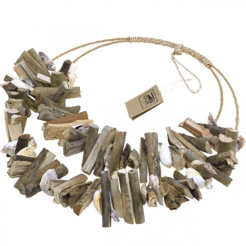 Floristik24 Decorazione marittima in legno galleggiante per la parete con conchiglie naturali Ø38cm