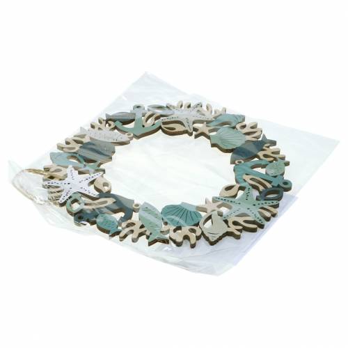 Floristik24 Ghirlanda marittima in legno da appendere 21 cm