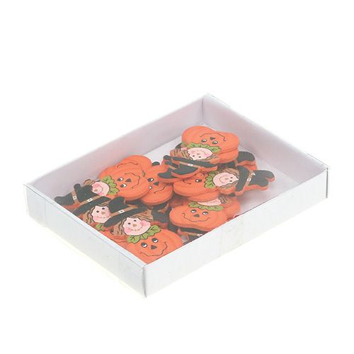 Floristik24 Zucca in legno da incollare 3,5 cm arancione 18 pz
