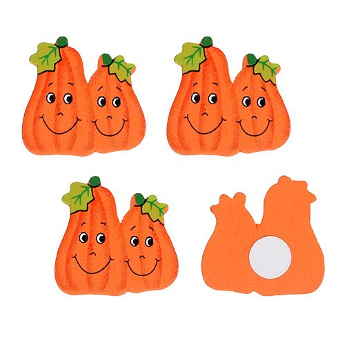 Floristik24 Zucche in legno da incollare 2,5 cm arancioni 18 pz