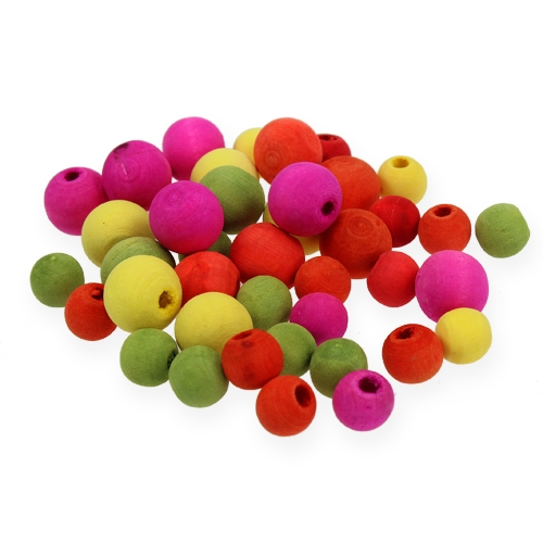 Floristik24 Perline di legno colori assortiti Ø8mm, Ø12mm 90g