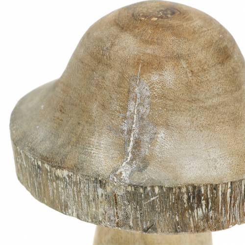Floristik24 Fungo in legno naturale / bianco H10cm