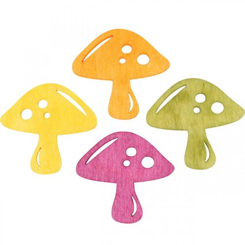 Prodotto Funghi decorativi sparsi, decorazione autunnale, funghi portafortuna per decorare arancione, giallo, verde, rosa A 3,5/4 cm L 4/3 cm 72 pezzi