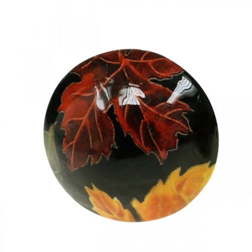 Floristik24 Deco in legno fungo foglie d'autunno decorazione da tavola nero, multicolore Ø10cm H15cm