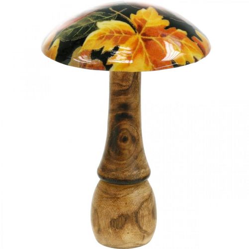 Floristik24 Decorazione funghi in legno foglie colorate decorazione autunnale nero, colorato Ø13cm H19cm