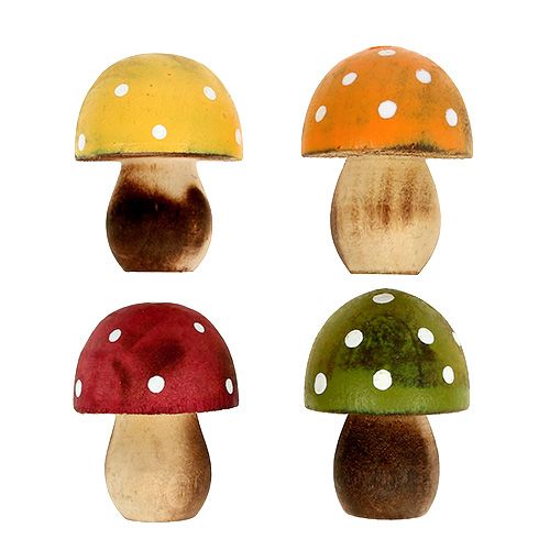 Floristik24 Funghi in legno decoro sparsi 3cm assortiti 24 pz
