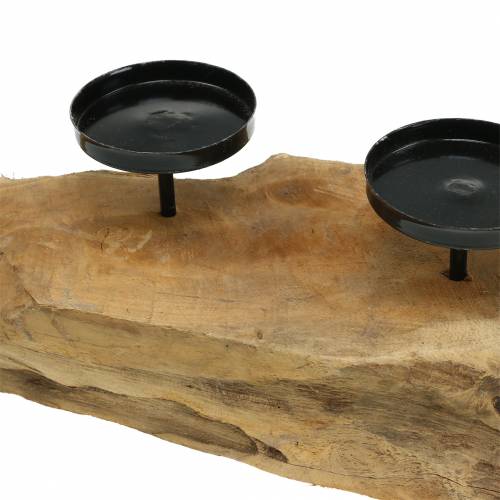 Floristik24 Candeliere per 4 candele in teak 70cm