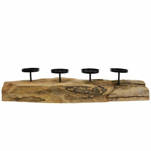 Floristik24 Candeliere per 4 candele in teak 70cm