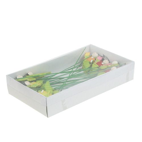 Floristik24 Bruco in legno su un bastone 8cm ass. 24 ore