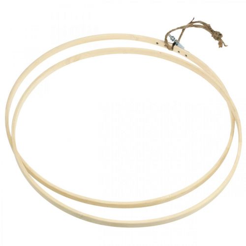 Prodotto Anello in legno rotondo, fatto a mano, telaio da ricamo, fai da te, stile boho Ø24cm