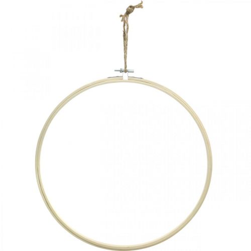 Cornice da ricamo rotonda, fatta a mano, anello in legno per decorare, fai da te, decorazione boho Ø30cm