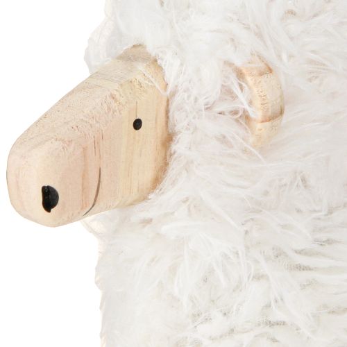Prodotto Decorazione pasquale in legno a forma di pecora, bianca naturale, 30x4,5x36,5cm