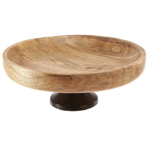 Prodotto Ciotola in legno con piede ciotola decorativa legno nero naturale Ø25cm