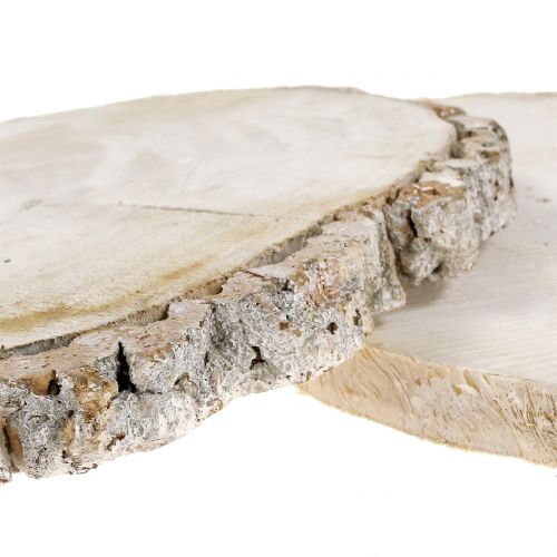 Floristik24 Disco in legno lavato bianco 13 cm - 15 cm 2 pezzi