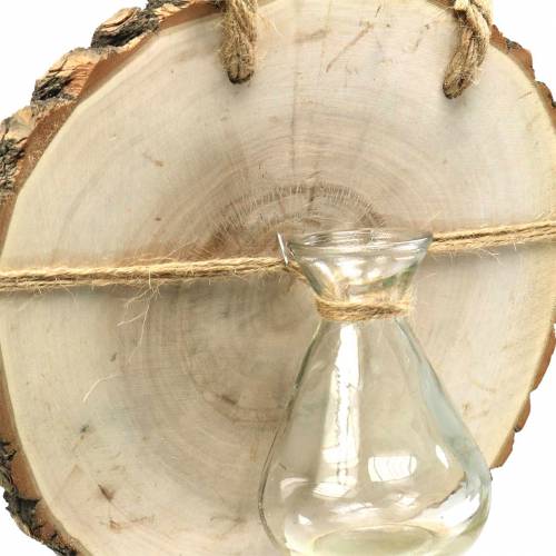 Floristik24 Disco in legno con vaso in vetro da appendere Ø22cm