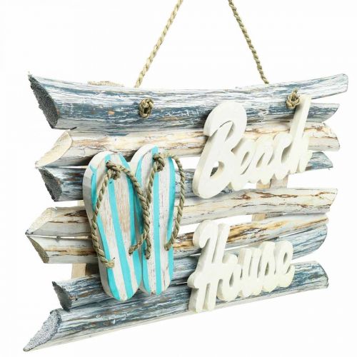 Floristik24 Cartello in legno “Beach House” decorazione marittima da appendere 46×5×27cm