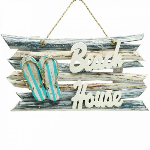 Floristik24 Cartello in legno “Beach House” decorazione marittima da appendere 46×5×27cm
