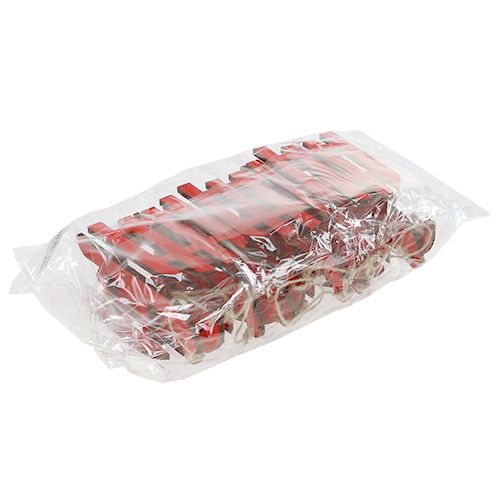 Floristik24 Slitta in legno per appendere rosso 15 cm 6 pezzi