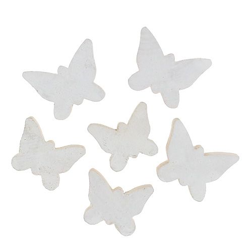 Floristik24 Farfalla in legno bianca 2,8 cm - 3,3 cm 28 pezzi